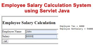 Employee Salary Calculation System using Servlet Java