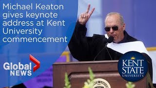 Michael Keaton admits 'I'm Batman' during Kent State University commencement speech