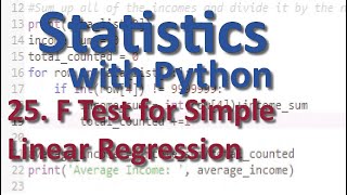 Linear Regression F Test Stats with Python 25