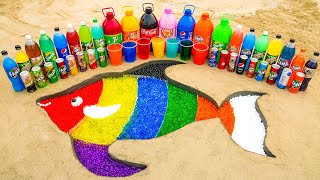 EXPERIMENT: How to make Rainbow Angelfish with Orbeez from Big Coca Cola vs Mentos & Popular Sodas