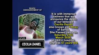 Cecilia Daniel ~ Short Obituary