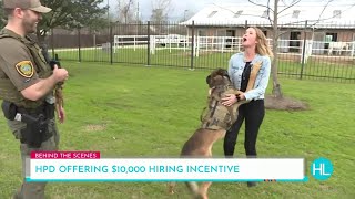 Bowled Over By a $10,000 Hiring Incentive with HPD: K9 Officer Nate Knocks Mel Camp Off Her Feet...