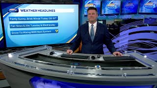 Video: Partly sunny with brisk winds