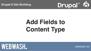 Drupal 8 Site Building, 2.3: Add Fields to Content Type