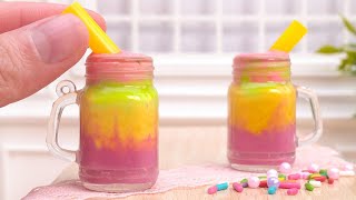 So Tasty Miniature Rainbow Smoothies Recipe | Perfect Tiny Colorful Dessert | Tiny Cakes
