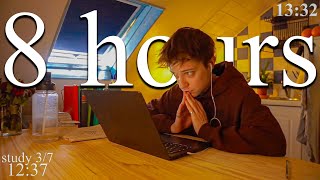 LIVE | 8-HOUR study with me in Paris 📚⛈️ rain sounds & pomodoro timer 60 & 10