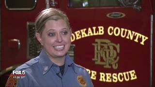 Firefighter catches baby dropped from burning apartment