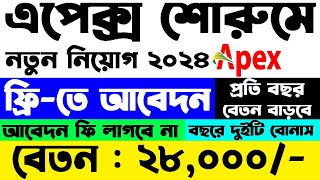 অ্যাপেক্স শোরুমে চাকরি ২৮০০০ বেতনে | Apex job | New job at Apex company