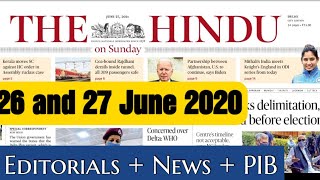26 and 27 July 2021 The Hindu Newspaper Analysis