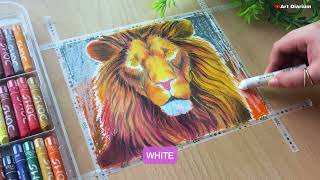 Lion Drawing with Oil Pastels | Step-by-Step Drawing Tutorial for beginners