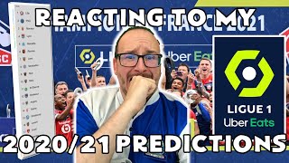 REACTING TO MY 2020/21 LIGUE 1 PREDICTIONS