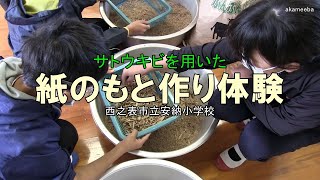 安納小学校サトウキビを用いた紙のもと作り体験令和2年～種子島の学校活動