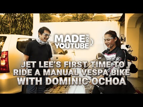 JET LEE’S FIRST TIME TO RIDE A MANUAL VESPA BIKE WITH DOMINIC OCHOA Star Magic Likes Bikes