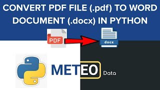 Convert PDF file to Word document in Python | PDF TO DOCX | Python Tips