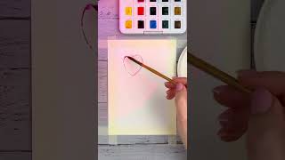 Easy watercolor card idea || Ideal for Valentine’s Day || Let’s draw together or send post to your