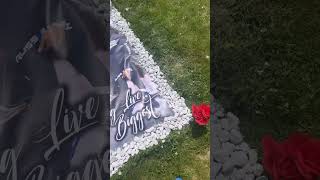 Custom Grave Blanket #diy #diyprojects #grave #graveblanket #detroit #313 #gravemaker #memorial
