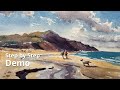 Landscape Painting Tutorial Watercolour - Beach Scene with clouds