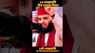 ১৪ই ফেব্রুয়ারি ভালোবাসা দিবস 14 February valentine s day | Mizanur Rahman Azhari waz mahfil #shorts