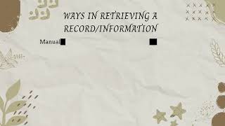 ASM501-INDIVIDUAL SHORT VIDEO PRESENTATION (CHAPTER 6-RECORDS DISPOSITION AND DESTRUCTION)