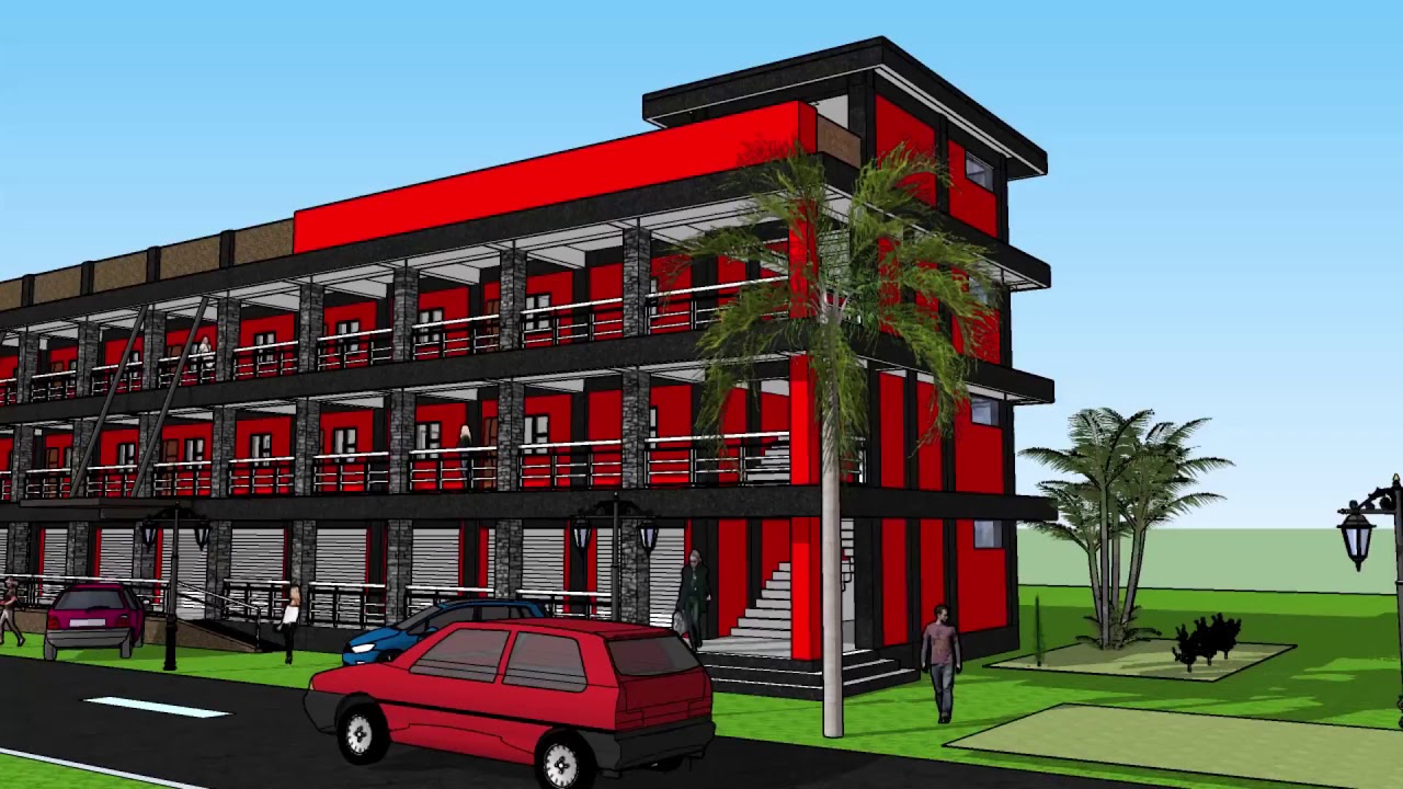 Three Storey Residential And Commercial Building Youtube