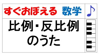 比例･反比例のうた（中１関数）【数学のうた すぐおぼえる】