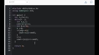 Endless Appetizers solution || codechef || starter 99 || c++