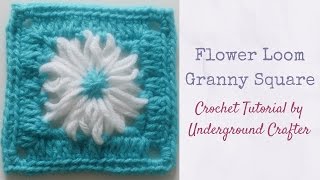 Flower Loom Granny Square Tutorial/Crochet Pattern