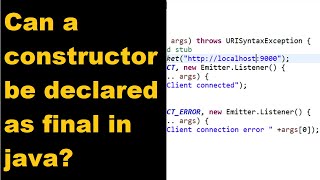 Can constructor be final | Can constructor be overriden | Final Constructor | Java Interview Quest