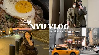 NYU VLOG | midterm week, skincare routine, college student diary // cuộc sống du học sinh New York