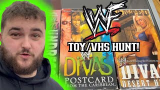 I FOUND A BUNCH OF OLD WWE VHS! ZOMBIE HIDEOUT TOY HUNT!