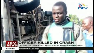 Officer killed in collision between police cruiser and lorry