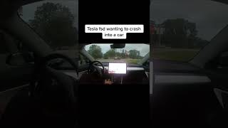 Tesla FSD wanting to crash into a car.