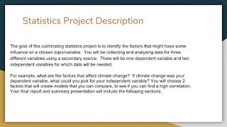 Culminating Assignment - Intro and Choosing Variables