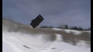 Possibly the most insane sledding jump in Wyoming back in the good old days.