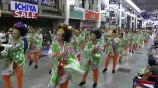 高知よさこい祭り2016　本祭一日目　帯屋町演舞　obrigado花山海