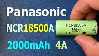 Panasonic NCR18500A 2000mAh 18500 size Li ion cell discharge capacity test