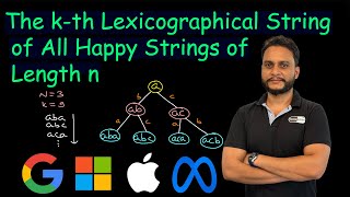 The k th Lexicographical String of All Happy Strings of Length n | Leetcode 1415