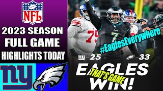 Philadelphia Eagles vs New York Giants [FULL GAME] WEEK 16 | NFL Highlights 2023