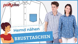 Anleitung Hemd nähen lernen - Teil 1: Vorderteile mit Brusttaschen