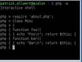 PHP interactive shell demo