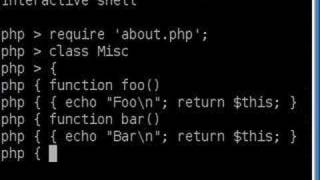 PHP interactive shell demo