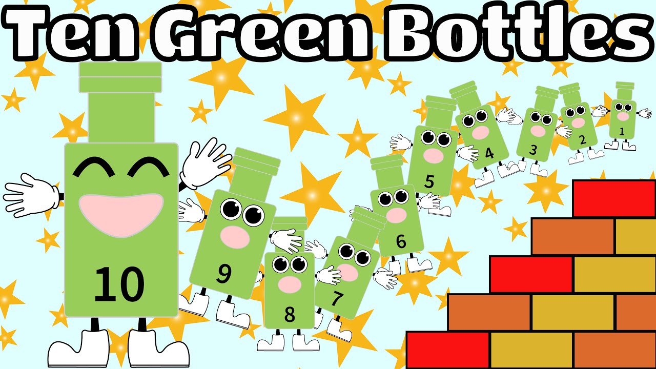 10 GREEN BOTTLES | KIDS SONG | POPULAR NURSERY RHYME | TEN GREEN ...