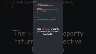 Network Information API in JavaScript : navigator connection #shorts
