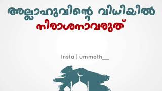 അല്ലാഹുവിന്റെ വിധിയിൽ നിരാശനാവരുത് | Malayalam Islamic Status