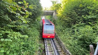 スイスの鉄道：インターラーケン・オスト駅からすぐのフニクラ, ハーダーバーン (Switzerland, Harder-Bahn, Interlaken)