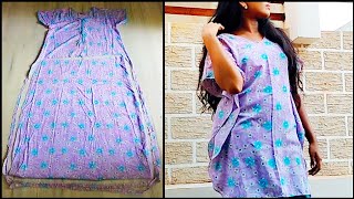 # old nighty recycling idea# old nighty converted into butterfly 🦋 top# drafting# YouTube shorts#