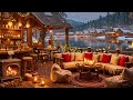 winter jazz music ⛄ cozy coffee shop ambience with jazz relaxing music u0026 crackling fireplace to work