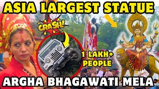 Asia's largest Bhagwati Statue | Lakh Plus Crowd In Argha Mela | JEEP Crash  | Mid Hill Rider