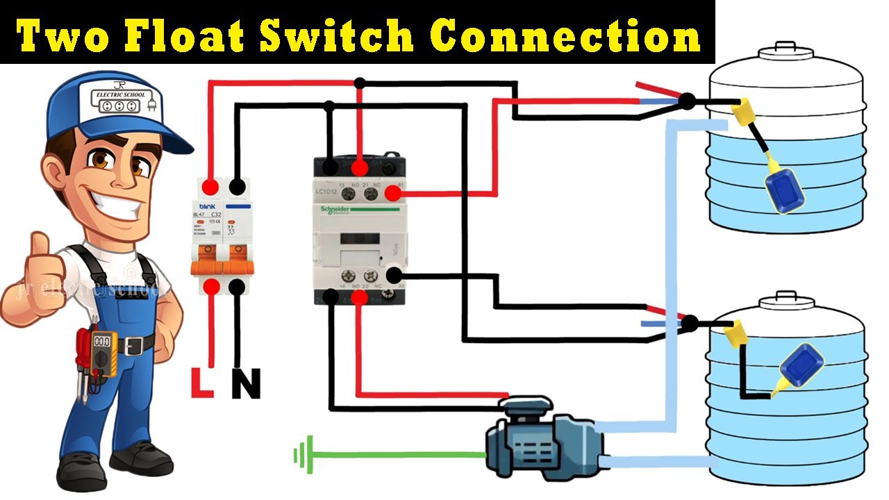 How To Connect Two Float Switch Two Water Tank Youtube
