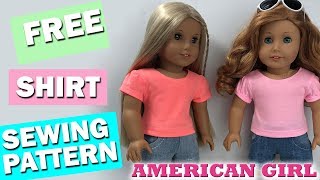 DIY How to make American Girl Doll Shirt 👕 Free Pdf pattern